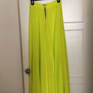 NEON Yellow/Green silk skirt